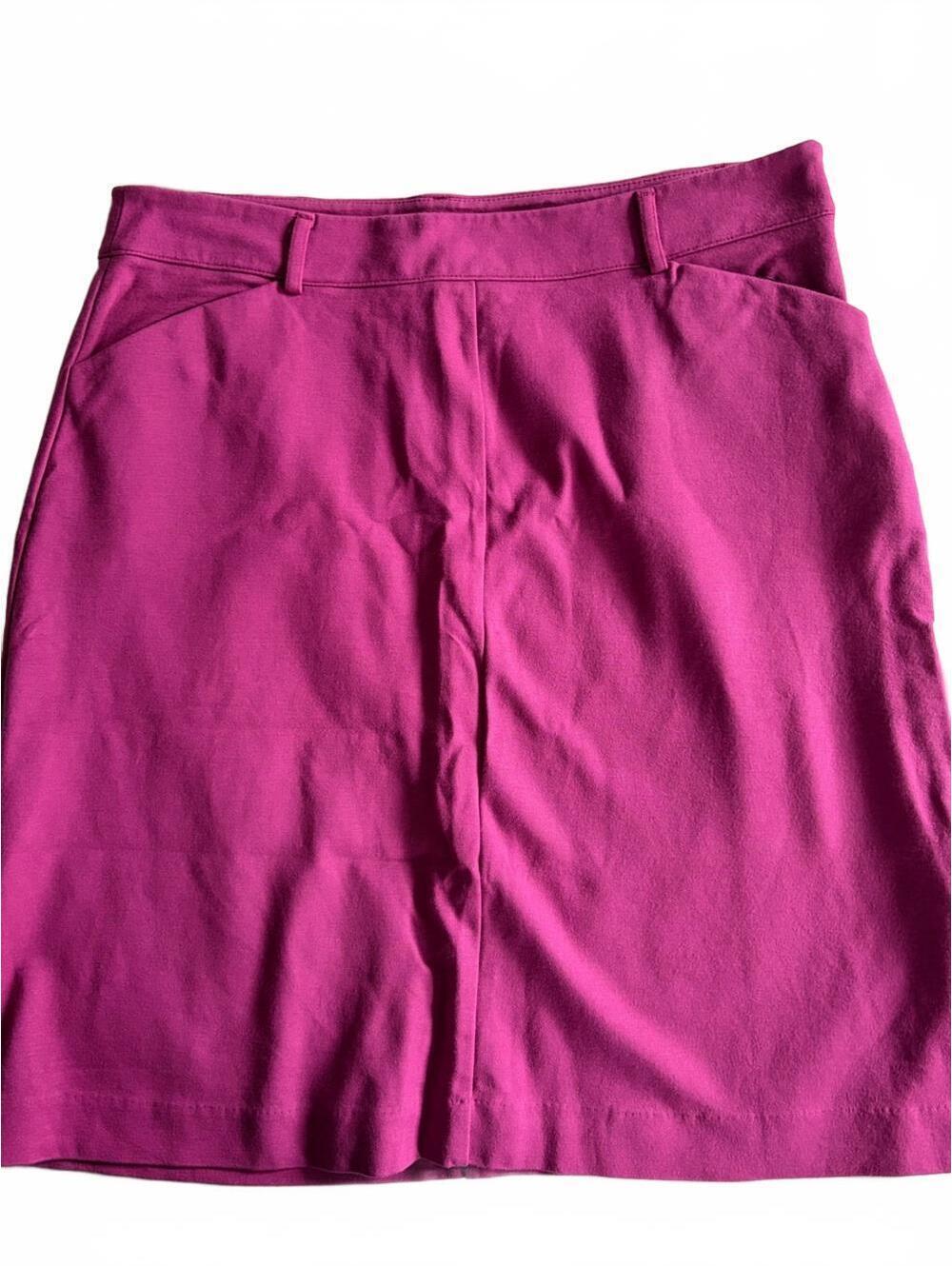 Fuchsia Pencil Skirt with Belt Loops and Pockets